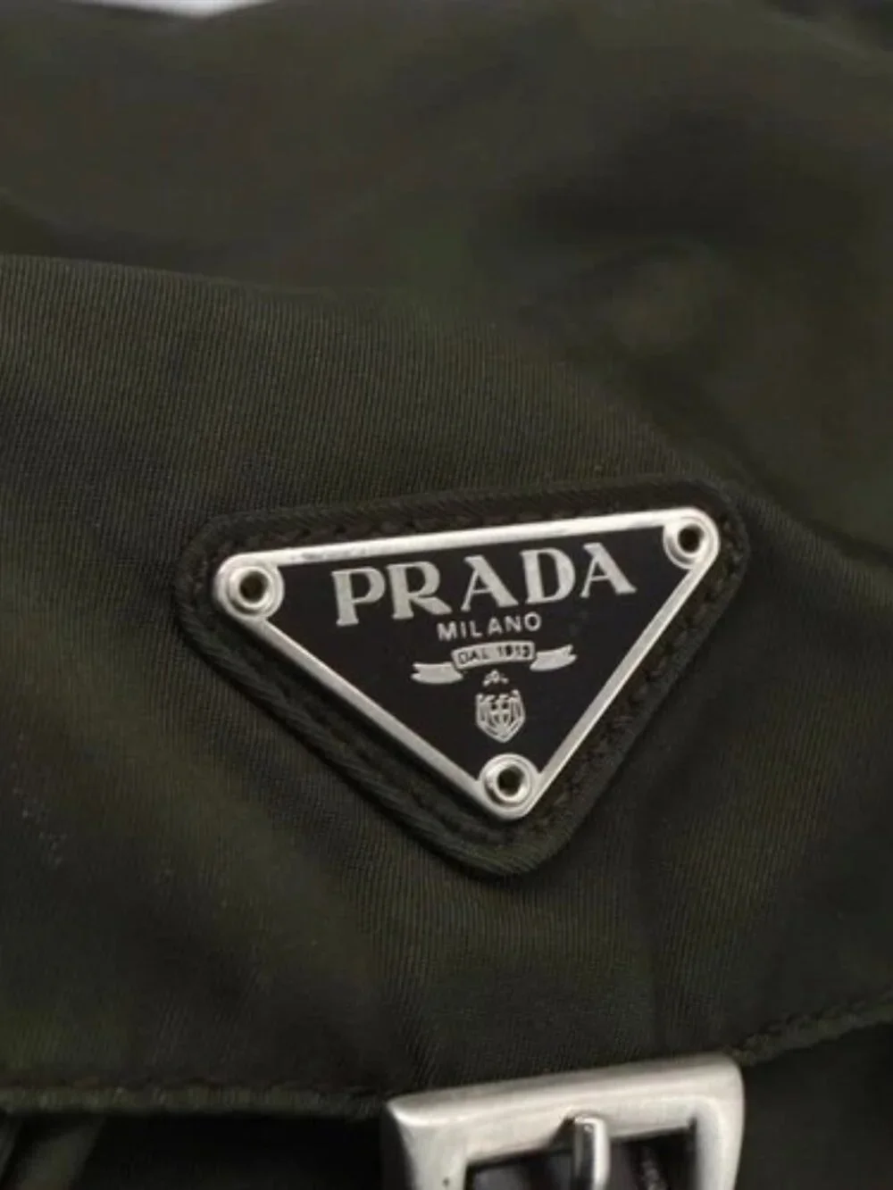 PRADA Backpack Nylon Khaki Silver Auth 164325 - Picture 11 of 16